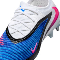 Nike Phantom 6 Low Elite IJzeren-Nop Voetbalschoenen (SG) Pro Player Blauw Wit Felroze