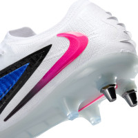 Nike Phantom 6 Low Elite IJzeren-Nop Voetbalschoenen (SG) Pro Player Blauw Wit Felroze