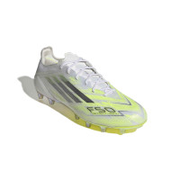 adidas F50 Sparkfusion Elite Low Grass/Artificial Grass Football Boots (MG) Women's White Grey Neon Yellow