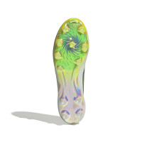 adidas F50 Sparkfusion Elite Veterloze Gras / Kunstgras Voetbalschoenen (MG) Dames Wit Grijs Neongeel