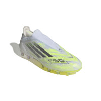 adidas F50 Sparkfusion Elite Veterloze Gras / Kunstgras Voetbalschoenen (MG) Dames Wit Grijs Neongeel