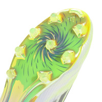 adidas F50 Sparkfusion Elite Veterloze Gras / Kunstgras Voetbalschoenen (MG) Dames Wit Grijs Neongeel