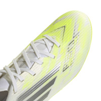 adidas F50 Sparkfusion League Low Gras / Kunstgras Voetbalschoenen (MG) Dames Wit Grijs Neongeel