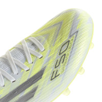 adidas F50 Sparkfusion Pro Gras / Kunstgras Voetbalschoenen (MG) Dames Wit Grijs Neongeel