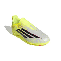 adidas F50 League Veterloze Gras / Kunstgras Voetbalschoenen (MG) Kids Neongeel Zwart Rood