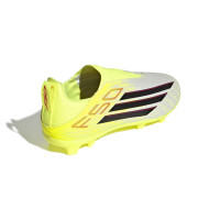 adidas F50 League Veterloze Gras / Kunstgras Voetbalschoenen (MG) Kids Neongeel Zwart Rood