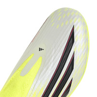 adidas F50 League Veterloze Gras / Kunstgras Voetbalschoenen (MG) Kids Neongeel Zwart Rood