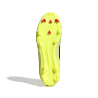adidas F50 League Mid Gras / Kunstgras Voetbalschoenen (MG) Kids Neongeel Zwart Rood