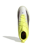 adidas F50 League Mid Gras / Kunstgras Voetbalschoenen (MG) Kids Neongeel Zwart Rood
