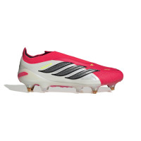adidas Predator Elite Veterloze IJzeren-Nop Voetbalschoenen (SG) Rood Wit Zwart Geel