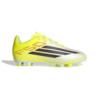 adidas F50 Club Grass/Artificial Grass Football Boots (MG) Kids Neon Yellow Black Red