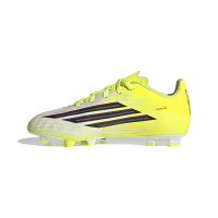 adidas F50 Club Grass/Artificial Grass Football Boots (MG) Kids Neon Yellow Black Red