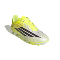 adidas F50 Club Grass/Artificial Grass Football Boots (MG) Kids Neon Yellow Black Red