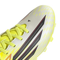 adidas F50 Club Grass/Artificial Grass Football Boots (MG) Kids Neon Yellow Black Red