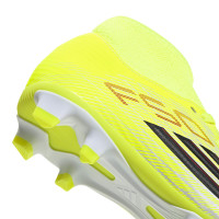 adidas F50 Club Mid Gras / Voetbalschoenen (MG) Kids Neongeel Zwart Rood