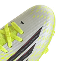 adidas F50 Club Mid Gras / Voetbalschoenen (MG) Kids Neongeel Zwart Rood