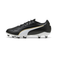 PUMA King 20 Match Gras / Kunstgras Voetbalschoenen (MG) Kids Zwart Wit Goud
