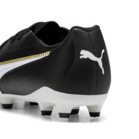 PUMA King 20 Match Gras / Kunstgras Voetbalschoenen (MG) Kids Zwart Wit Goud