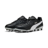PUMA King Liga Grass/Artificial Grass Football Boots (MG) Black Silver White