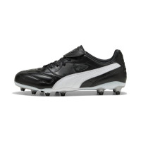 PUMA King Liga Gras / Kunstgras Voetbalschoenen (MG) Zwart Zilver Wit