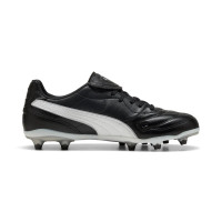 PUMA King Liga Grass/Artificial Grass Football Boots (MG) Black Silver White