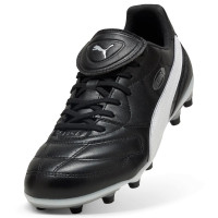 PUMA King Liga Gras / Kunstgras Voetbalschoenen (MG) Zwart Zilver Wit