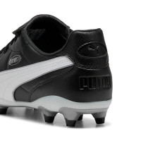 PUMA King Liga Grass/Artificial Grass Football Boots (MG) Black Silver White