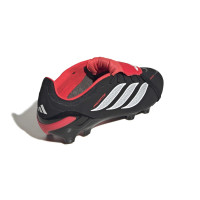 adidas Predator Elite FT Gras Voetbalschoenen (FG) Kids Zwart Wit Rood