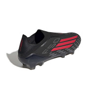 adidas F50 Elite Laceless Grass Football Boots (FG) Black Red Dark Grey