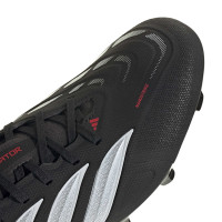 adidas Predator League Gras Voetbalschoenen (FG) Zwart Wit Rood