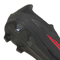 adidas F50 League Laceless Grass/Artificial Grass Football Boots (MG) Black Red Dark Grey