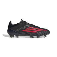 adidas F50 Elite Gras Voetbalschoenen (FG) Zwart Rood Donkergrijs