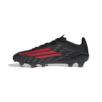 adidas F50 Elite Gras Voetbalschoenen (FG) Zwart Rood Donkergrijs