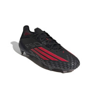 adidas F50 Elite Gras Voetbalschoenen (FG) Zwart Rood Donkergrijs