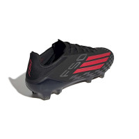 adidas F50 Elite Gras Voetbalschoenen (FG) Zwart Rood Donkergrijs