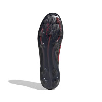 adidas F50 Elite Gras Voetbalschoenen (FG) Zwart Rood Donkergrijs