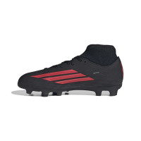 adidas F50 Club Mid Gras/Football Boots (MG) Kids Black Red Dark Grey