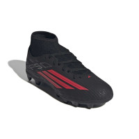 adidas F50 Club Mid Gras/Football Boots (MG) Kids Black Red Dark Grey