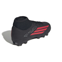 adidas F50 Club Mid Gras/Football Boots (MG) Kids Black Red Dark Grey