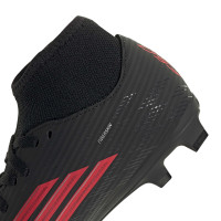 adidas F50 Club Mid Gras/Football Boots (MG) Kids Black Red Dark Grey