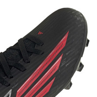 adidas F50 Club Mid Gras/Football Boots (MG) Kids Black Red Dark Grey