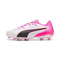 PUMA King 20 Pro Grass/Artificial Grass Football Boots (MG) White Hot Pink Blue Yellow