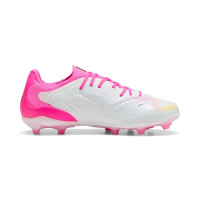 PUMA King 20 Pro Grass/Artificial Grass Football Boots (MG) White Hot Pink Blue Yellow