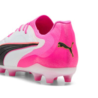 PUMA King 20 Pro Grass/Artificial Grass Football Boots (MG) White Hot Pink Blue Yellow