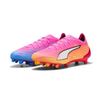 PUMA Ultra 6 Ultimate Gras Voetbalschoenen (FG) Felroze Blauw Geel