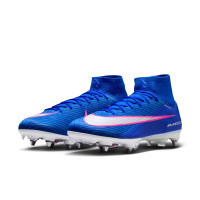 Nike Zoom Mercurial Superfly 10 Elite Iron Stud Football Boots (SG) Pro Player Blue White Hot Pink