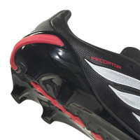 adidas Predator League Gras Voetbalschoenen (FG) Kids Zwart Wit Rood