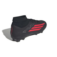 adidas F50 League Mid Grass/Artificial Grass Football Boots (MG) Black Red Dark Grey