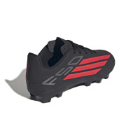 adidas F50 Club Grass/Artificial Grass Football Boots (MG) Kids Black Red Dark Grey