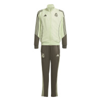 adidas Real Madrid Full-Zip Tracksuit 2025-2026 Kids Light Green Grey
